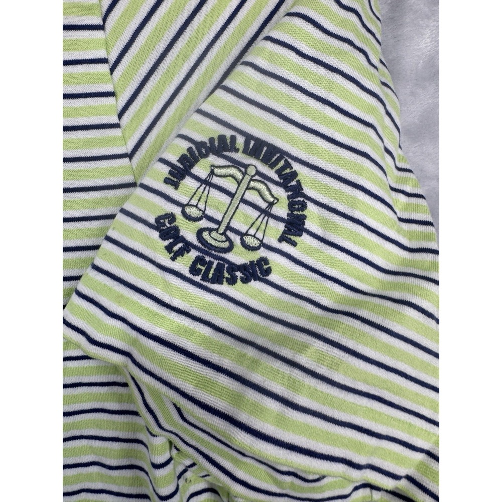 Polo Golf Ralph Lauren Sea‎ Island Green Striped Polo Shirt Cotton Men's Size M - Picture 3 of 8
